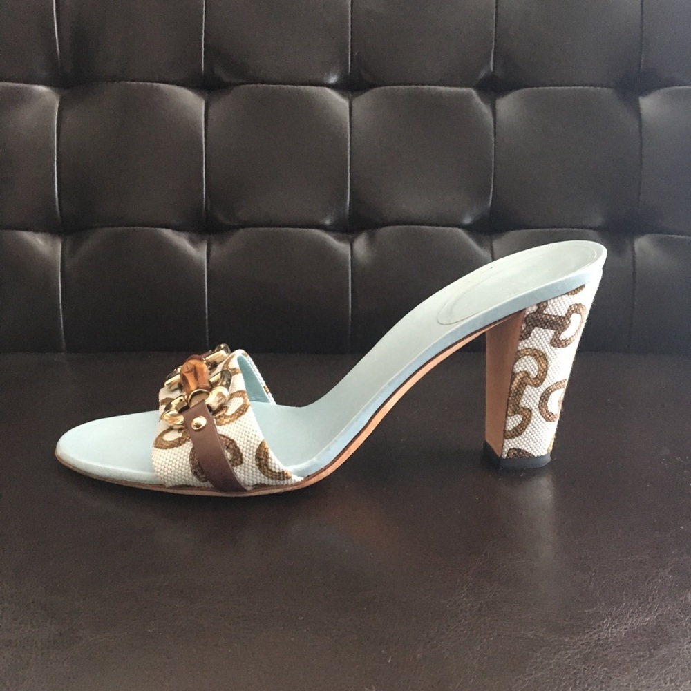 Gucci horsebit bamboo slide sandal